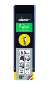 מקדח סופר 8 מ"מ ALPEN HSS