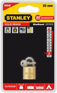 מנעול תליה פליז 25 מ"מ STANLEY